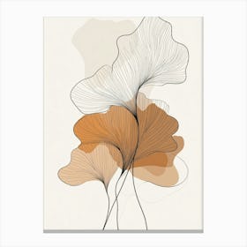 Line Drawing Of A Leaf 30 Canvas Print