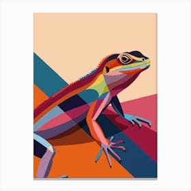 Anoles Lizard Abstract Modern Illustration 3 Canvas Print