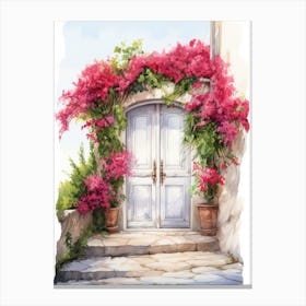 Split, Croatia   Mediterranean Doors Watercolour Painting 4 Canvas Print