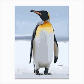 Emperor Penguin Bartolom Island Minimalist Illustration 3 Canvas Print
