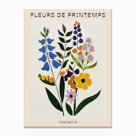 Spring Floral French Poster  Veronica 1 Canvas Print
