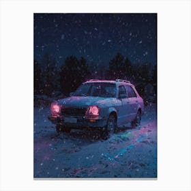 Car In The Snow 3 Canvas Print