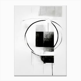 Simplicity Abstract Black And White 4 Canvas Print