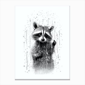 Raccoon In The Shower 1 Canvas Print