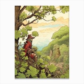 Kanadehon Woodland Sage Japanese Botanical Illustration Canvas Print