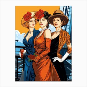 Titanic Ladies Pop Art Style 2 Canvas Print