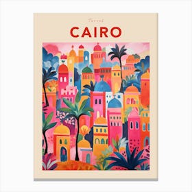 Cairo Egypt 3 Fauvist Travel Poster Canvas Print