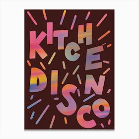 Red & Rainbow Kitchen Disco Canvas Print