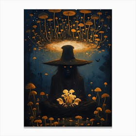 Witch With Mushrooms Canvas Print