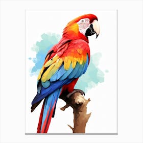 Colourful Geometric Bird Macaw 2 Canvas Print