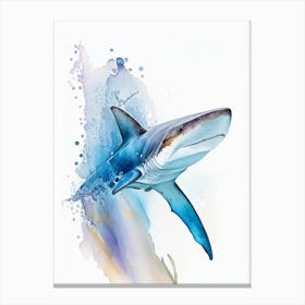Silvertip Shark Watercolour Canvas Print