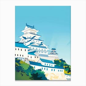 Himeji Castle Japan 5 Colourful Illustration Canvas Print