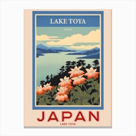 Lake Toya, Visit Japan Vintage Travel Art 3 Poster Canvas Print