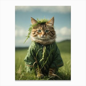 Cat In A Coat Canvas Print