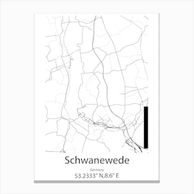 Schwanewede,Germany Minimalist Map Canvas Print