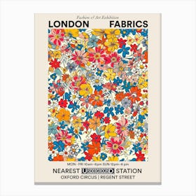 Poster Flower Luxe London Fabrics Floral Pattern 3 Canvas Print