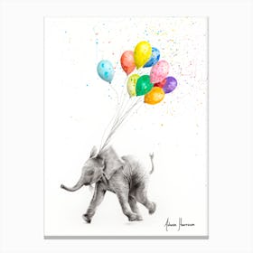 The Elephant And The Balloons Canvas Print