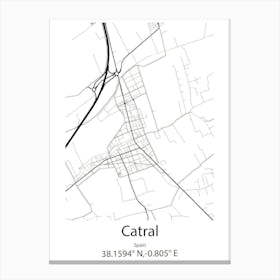 Catral,Spain Minimalist Map Stampe su tela