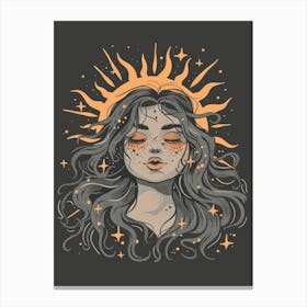 Girl With Sun Canvas Print