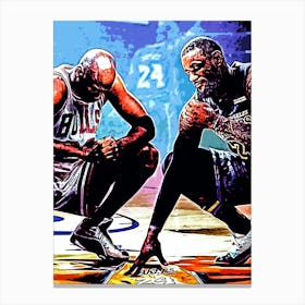 Chicago Bulls And Los Angeles Lakers Canvas Print