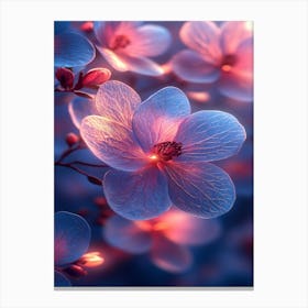 Blue Flowers Wallpaper Canvas Print