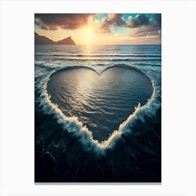 Heart Shape In The Ocean Canvas Print