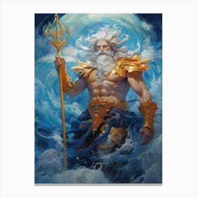  Painting Of The Greek God Poseidon 1 Canvas Print