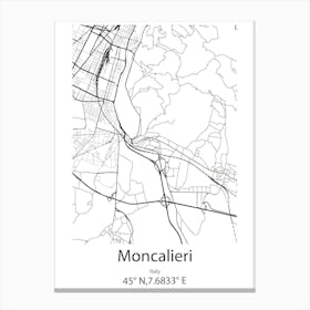 Moncalieri,Italy Minimalist Map Canvas Print