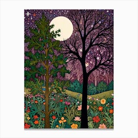 William Morris Moonlight In The Forest 34 Canvas Print