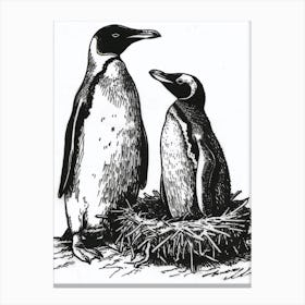 Emperor Penguin Nesting 4 Canvas Print