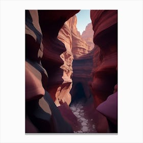 Gorgeous Canyon With Massive Colorful Rock Walls Canvas Print