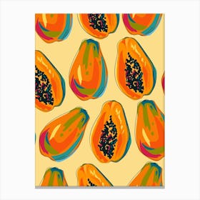 Papaya Seamless Pattern 1 Canvas Print