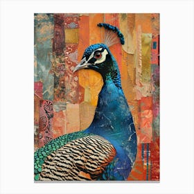 Kitsch Peacock Collage 2 Canvas Print