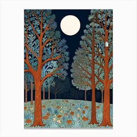 William Morris Moonlight In The Forest 5 Canvas Print