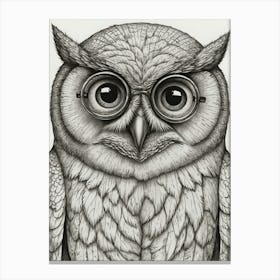 Owl With Glasses 5 Canvas Print