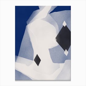 Blue Black And White Abstract Canvas Print