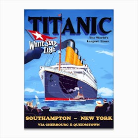 Titanic, A Giantic Steamship Liner Canvas Print