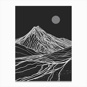 Slieve Donard Mountain Line Drawing 3 Canvas Print