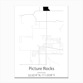 Picture Rocks,United States Minimalist Map Canvas Print