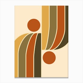 Arch Midcentury Modern Abstract Pattern Vxii In Sage Earthy Brown 01 Canvas Print