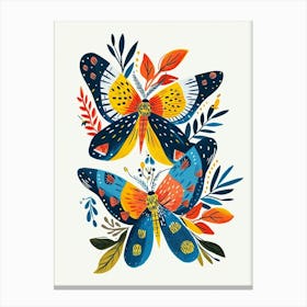 Colourful Insect Illustration Moth 25 Canvas Print
