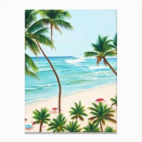 Fort Lauderdale Beach, Florida Contemporary Illustration 1  Canvas Print