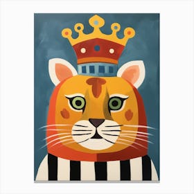 Little Siberian Tiger 1 Wearing A Crown Canvas Print