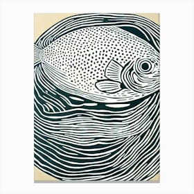 Sea Bream Linocut Canvas Print