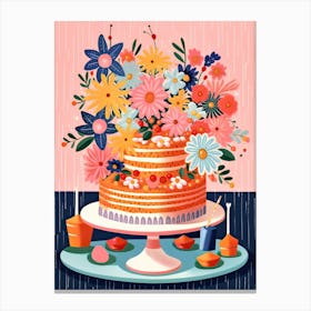Birthday Cake Illustration 2 Canvas Print