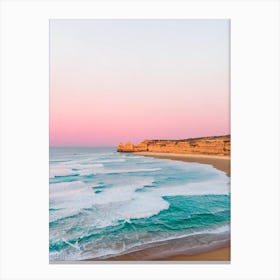 Falesia Beach, Algarve, Portugal Pink Photography 2 Canvas Print