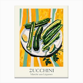 Marche Aux Legumes Zucchini Summer Illustration 3 Canvas Print
