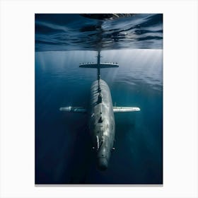 Submarine In The Water-Reimagined Canvas Print