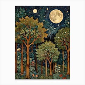 William Morris Moonlight Forest 5 Canvas Print