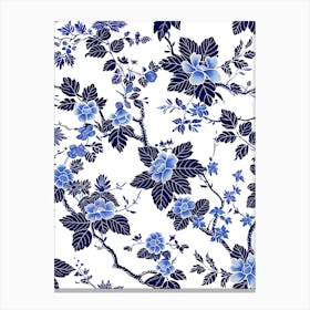 Blue And White Floral Pattern 6 Canvas Print